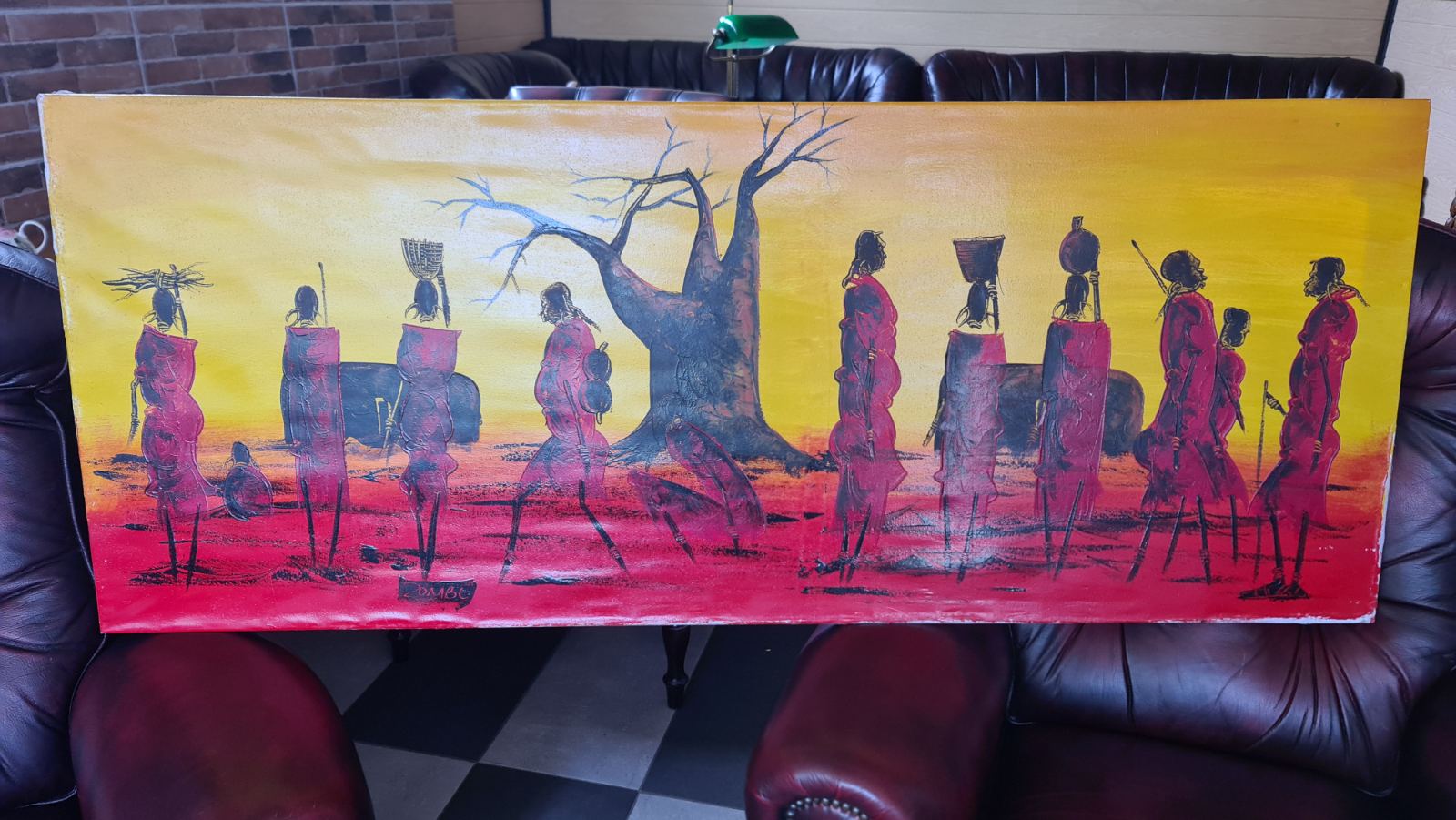Голяма африканскиа картина върху платно