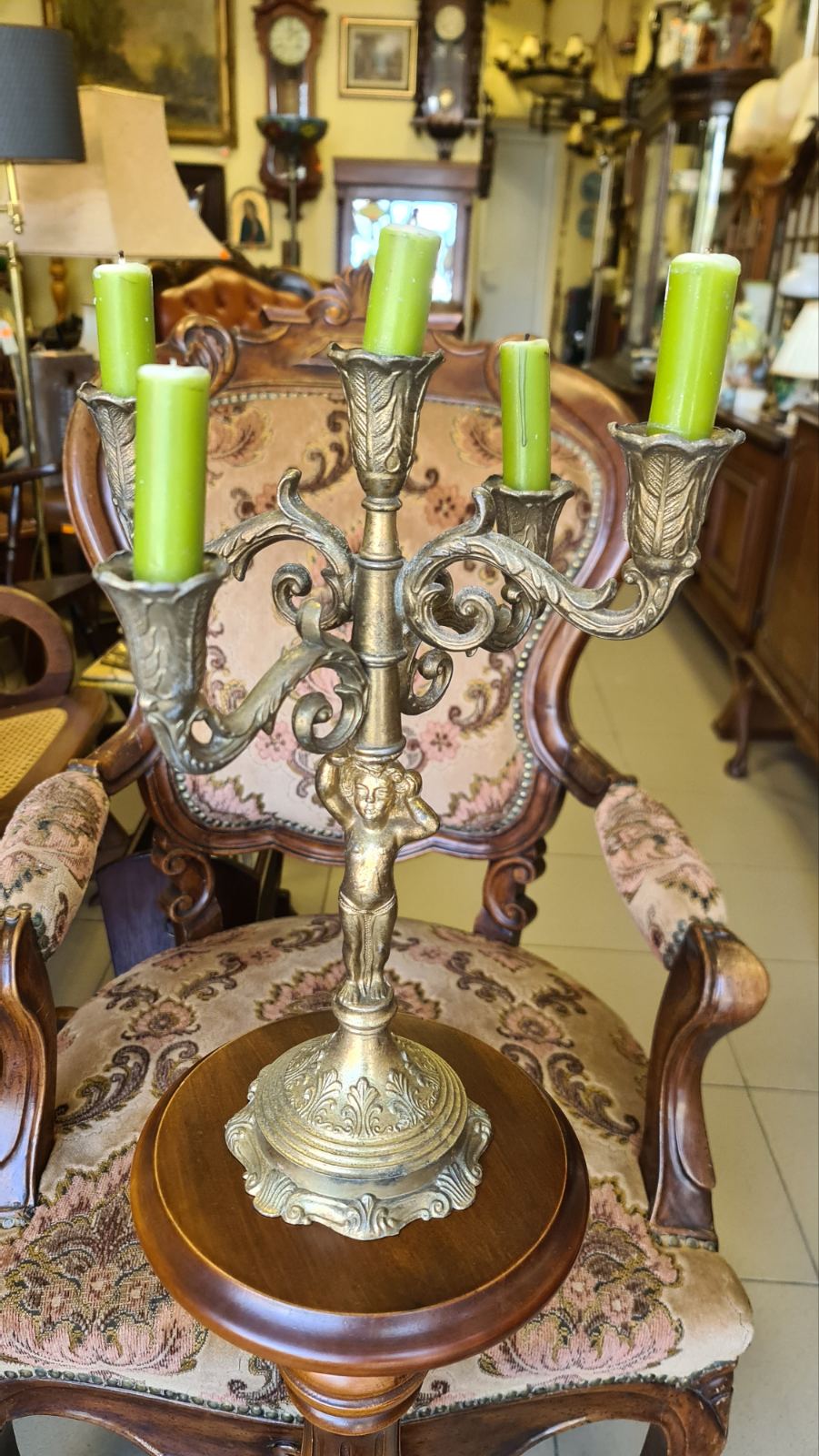 Френски месингов свещник за пет свещи