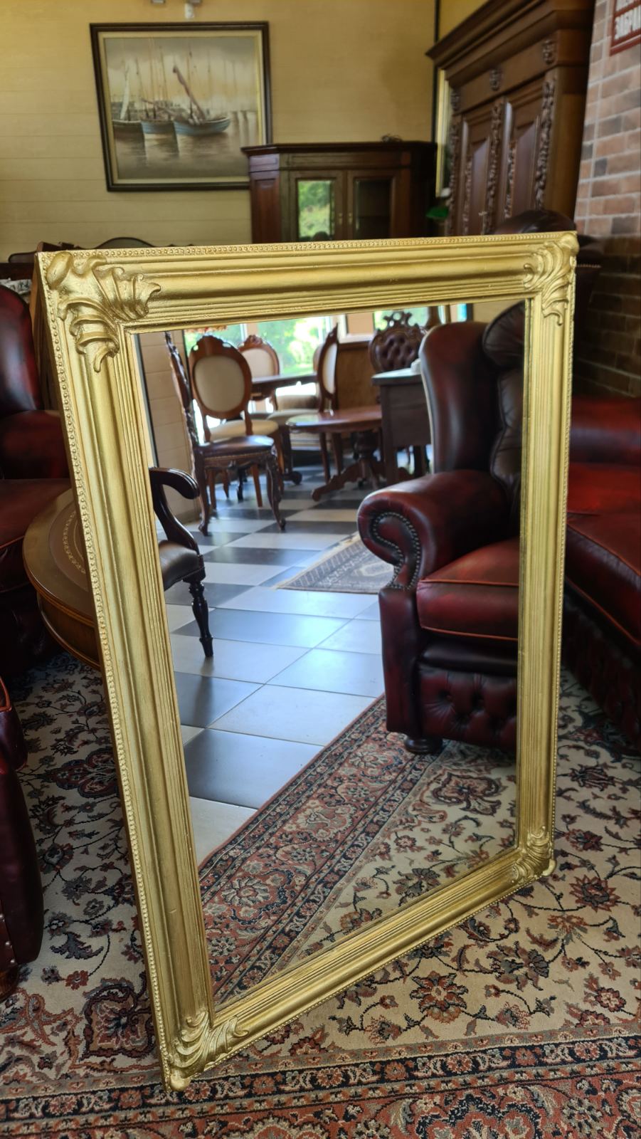 Голямо Френско огледало с дървена рамка