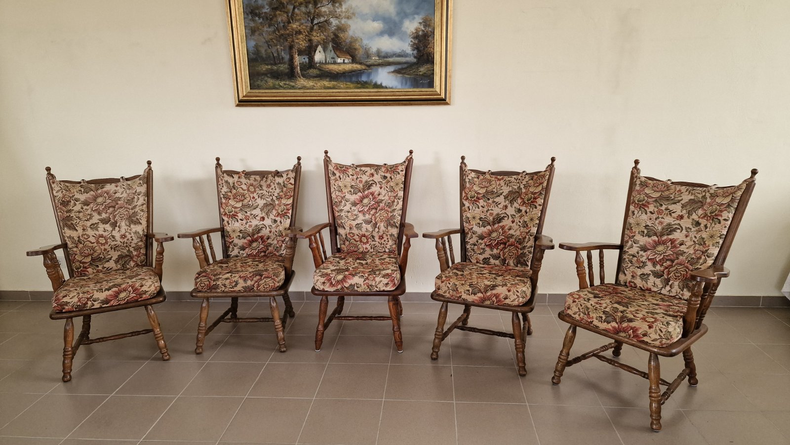 5 бр. Френски дъбови кресла