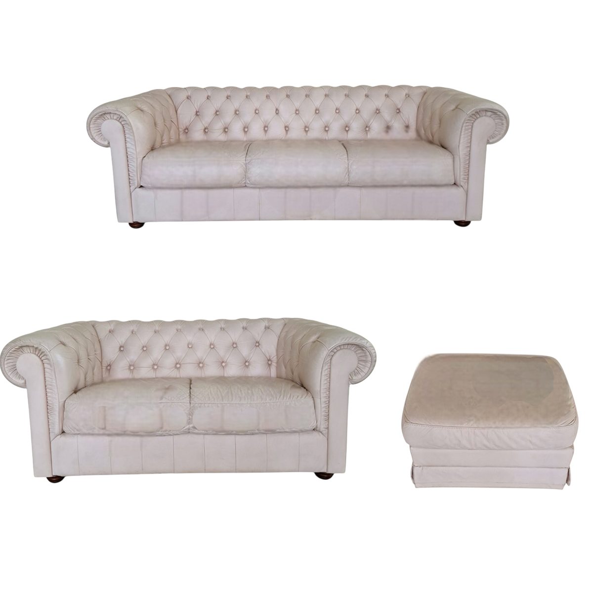 Холна гарнитура Chesterfield 3/2 с табуретка