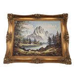 Антична маслена картина:  "Алпите"