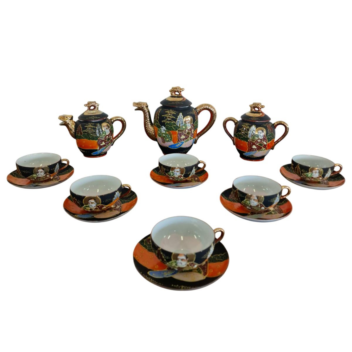 Японски фин костен порцелан "Satsuma"