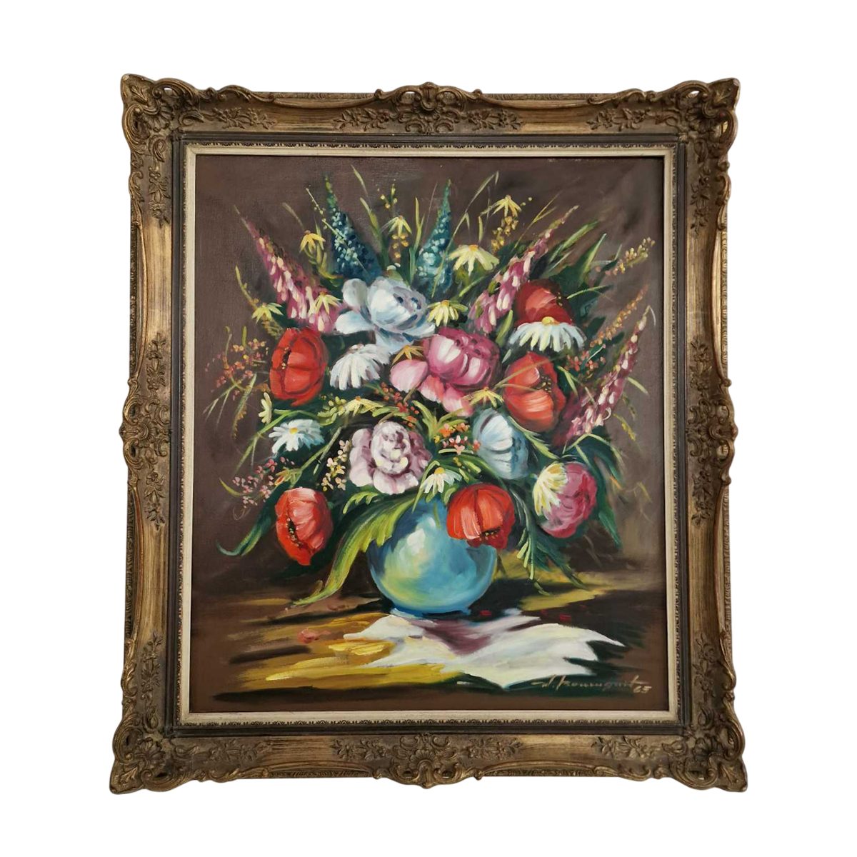 Картина „Натюрморт с букет цветя“ – В. Баумгарт, 1965 г.