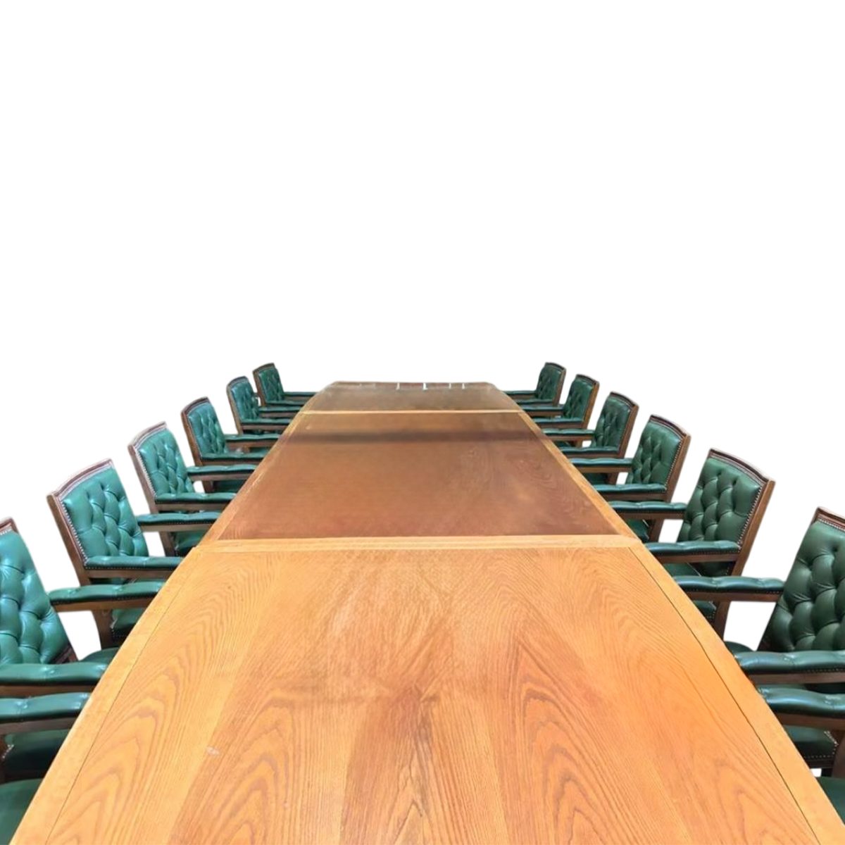 Комплект от масивна дъбова маса с 14 стола Chesterfield