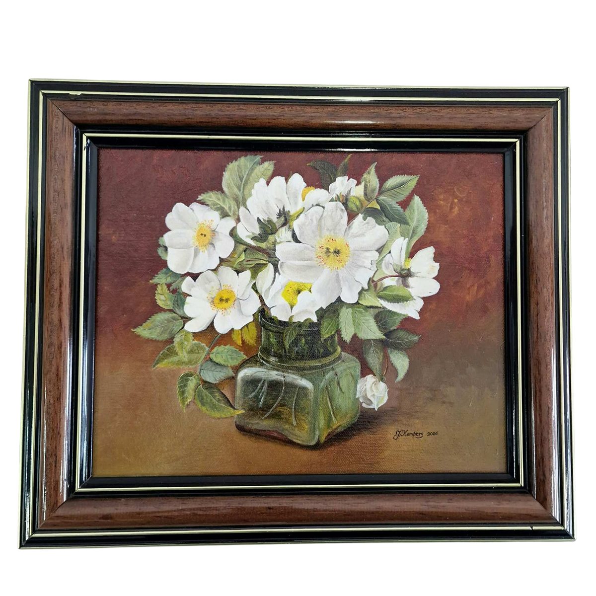 Маслена картина „Бели цветя“ – J. Kempers, 2006 г.